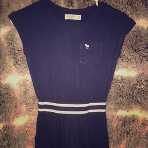 Girls Navy Short Sleeve Dress